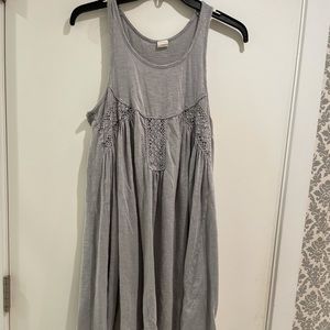 Wild Pearl Gray Sundress with Knit Detailing